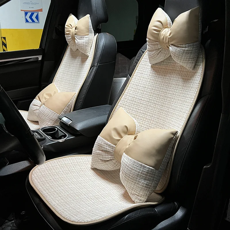 Ružový/béžový kryt autosedačky Chránič jarného letného nekĺzania predného zadného zadného sedadla vankúšiky podložky