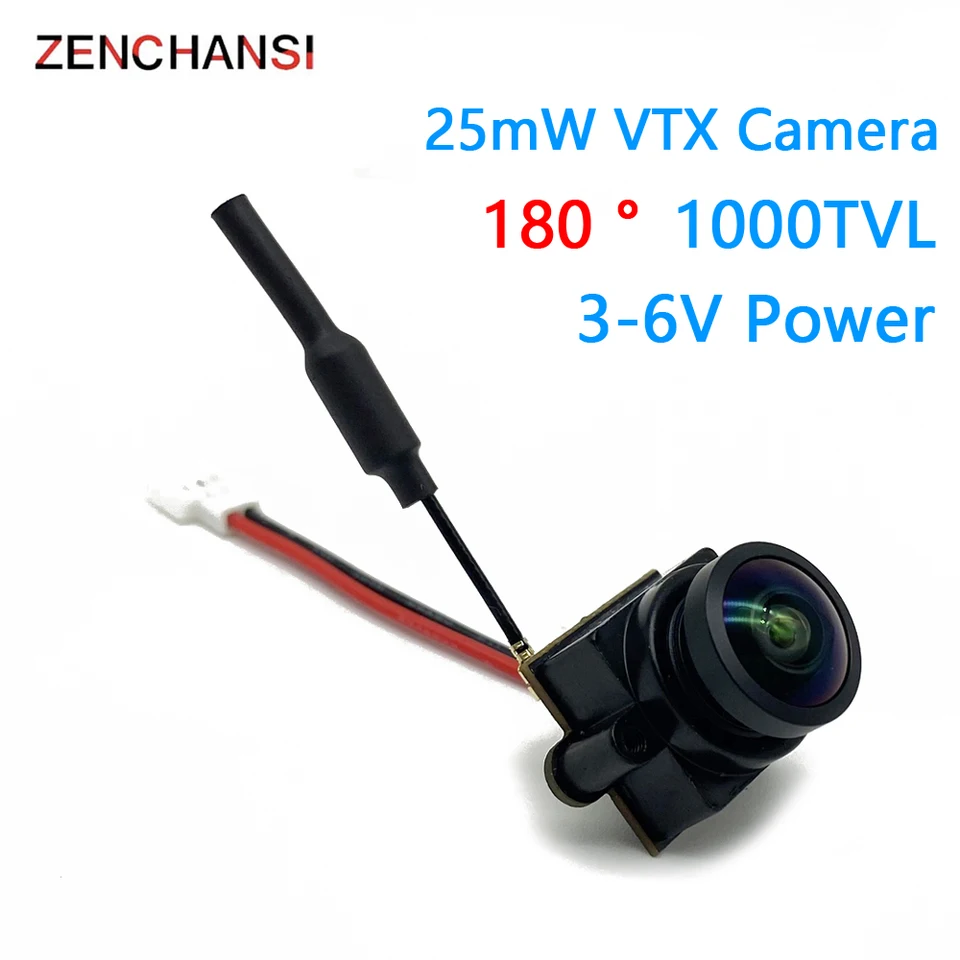 RXCRC 5,8G FPV 48CH 25MW vysielač VTX-CAM s 1 000TVL 180-stupňový AIO Camera pre RC INTERNODRA FPV RACING DRONE ČASŤ