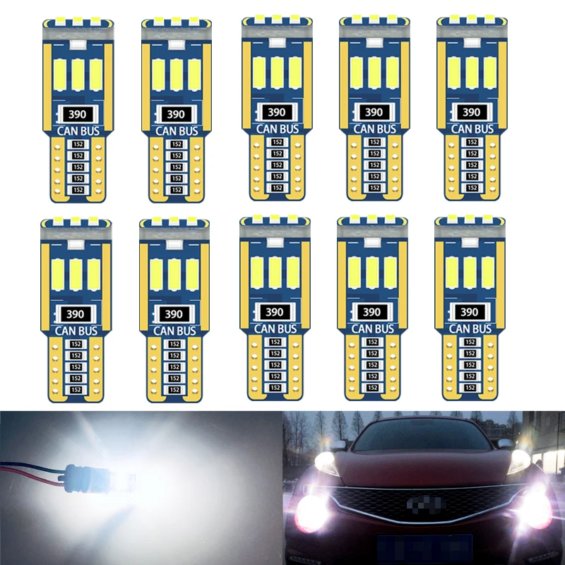 RXZ CANBUS 10PCS W5W T10 Interiérové ​​svetlo 194 501 LED 9 4014 SMD prístrojové svetlá žiarovka LAMP DOME LIGHT ŽIADNA chyba 12V 6000K