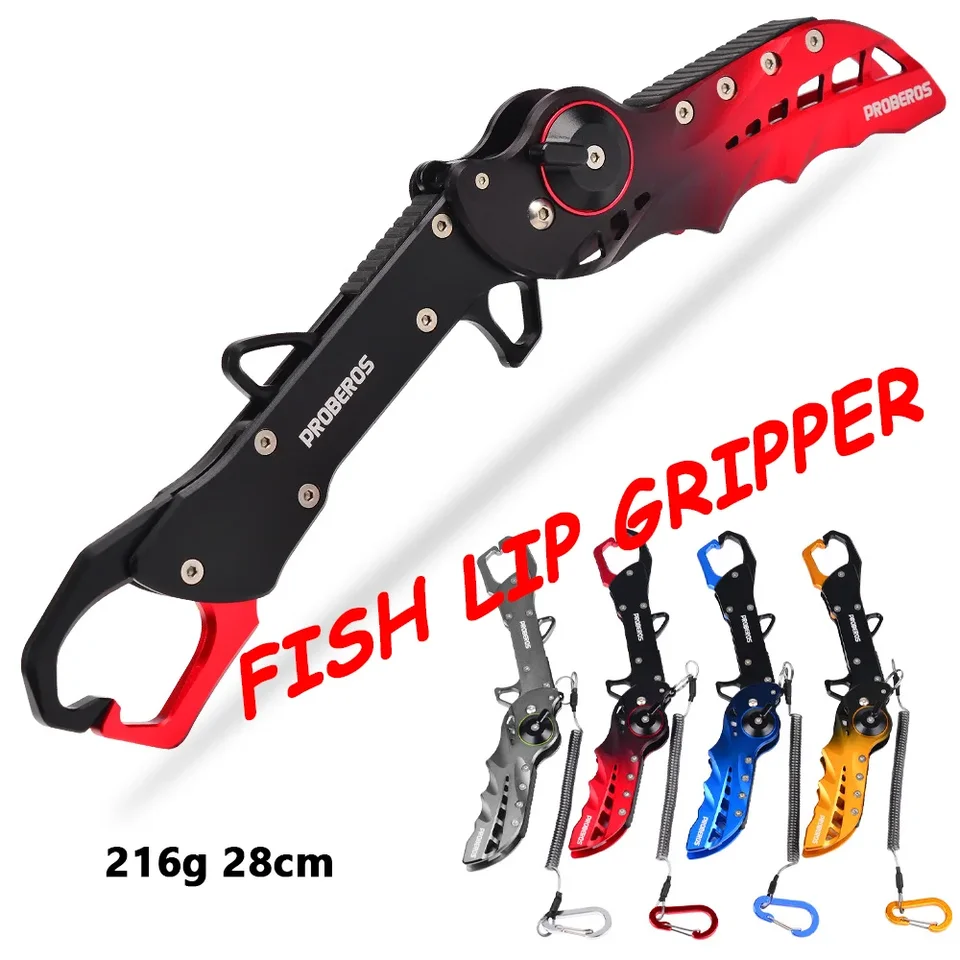 Rybie na pery Gripper 216g 28cm hliníkovej zliatiny Zloží rybársky ovládač Ryby Clamfing Rybolov Nástroj Multifunkčné kliešte pre ryby