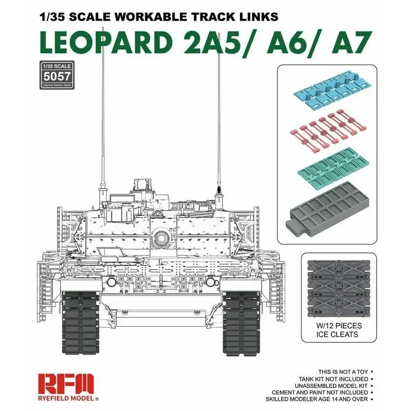 Ryefield Model RFM RM -5057 1/35 Pracovná dráha pre Leopard 2A5/A6/A7 - Modelová súprava mierky mierky