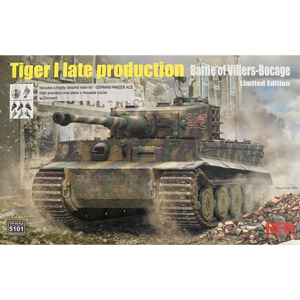 Ryefield Model RFM RM-5101 1/35 Tiger I Late Production Battle of Villers-Bocage-Modelová súprava mierky