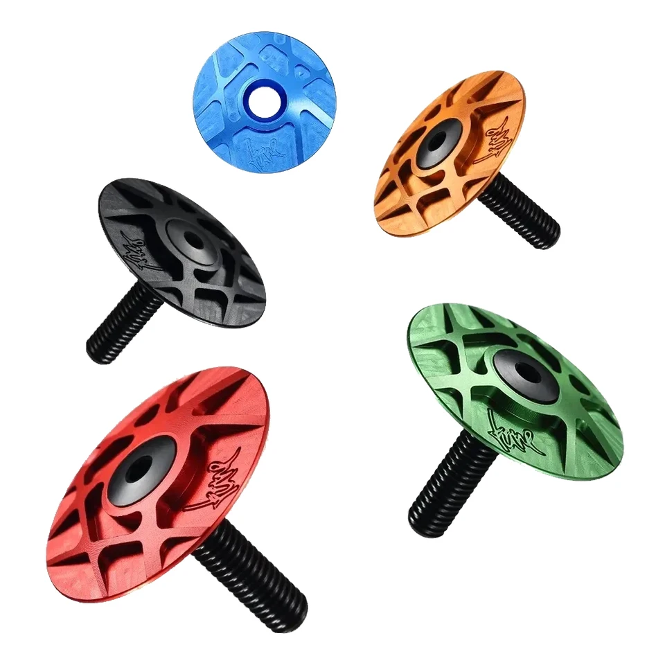 RYET 7075 BILICKÝ KAMITOVÝ STEM CAPS Hliník so skrutkami pre MTB Road Mountain Bicycle Headset Cover Top Cap Cap Cap Bicykle diely