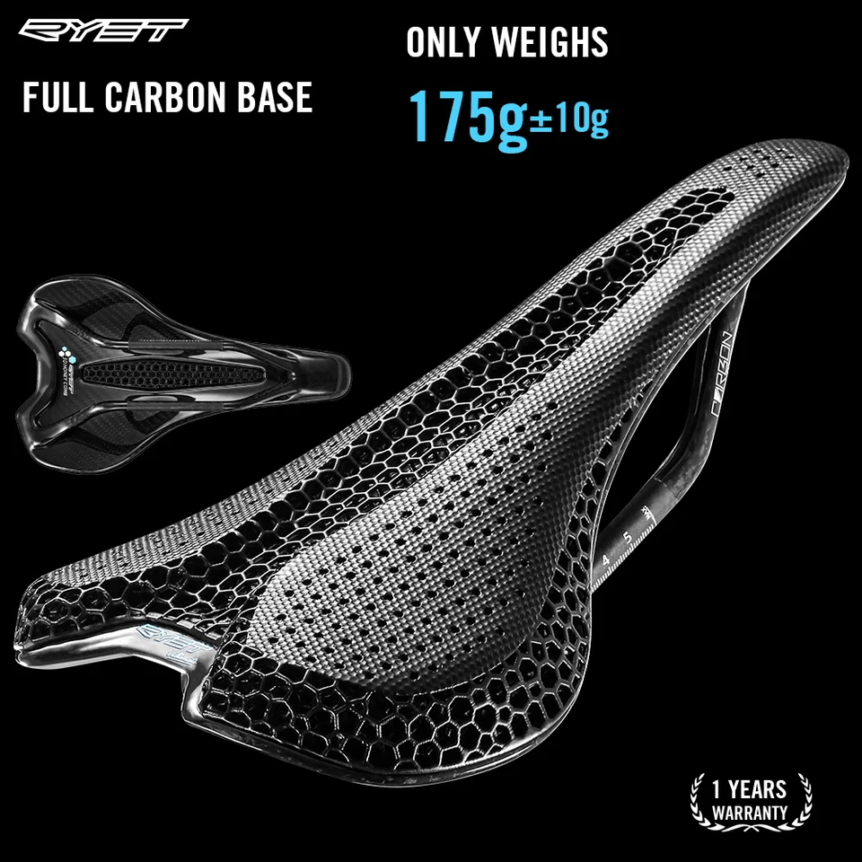 Ryet Carbon 3D tlačené sedlo ultralight 175g 7*9 sedenie na bicykli pre mužov Dámske dámske cesty MTB Mountain Gravel Cycling Parts
