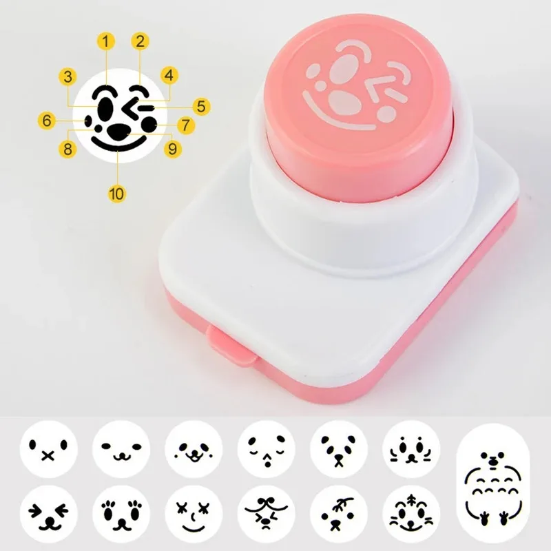 Ryžové guľôčkové formy DIY morské riasy Nori Punch Cutter Smile Face Cartoon Onigiri Fold Embosing Zariadenie Sushi Fold Bento Decor