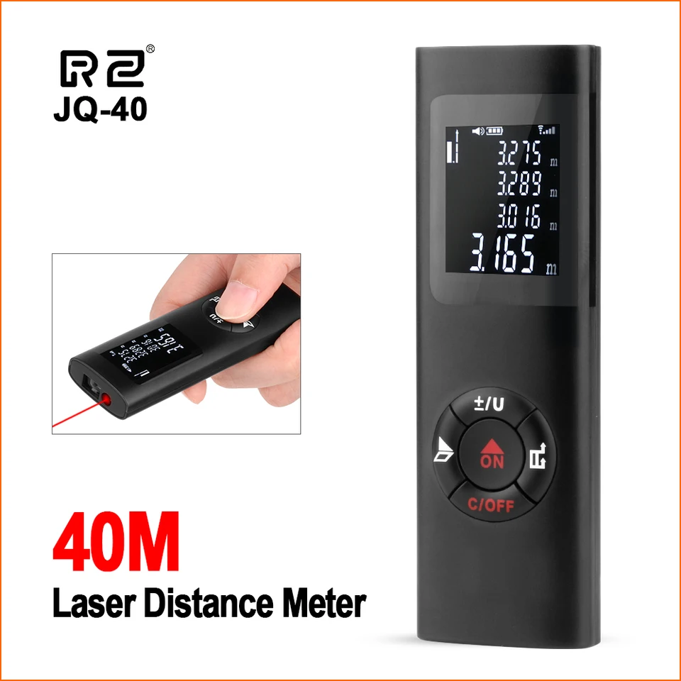 RZ laserový diaľkomer merač vzdialenosti 40 m digitálny ručný vreckový meter Mini nabíjateľný laserový merač vzdialenosti 131 stôp laserového rozsahu Flementor
