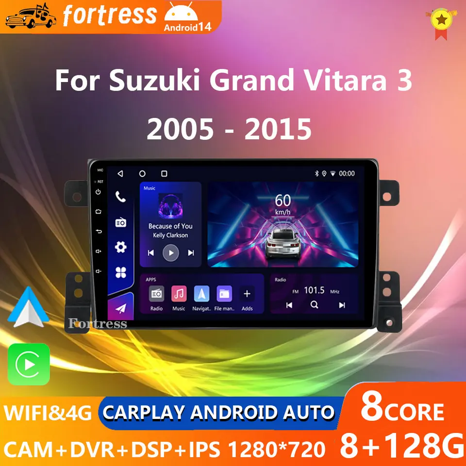 Rádio 9 palcov 2 Din Car pre Suzuki Grand Vitara Escudo 2005-2015 Multimediálny Android s rámom CarPlay Autoradio Stereo