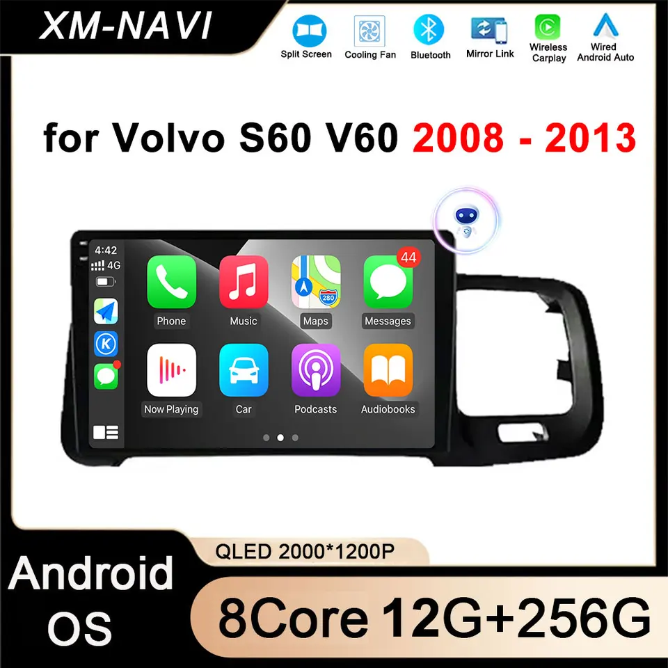 Rádio Android Auto Car pre Volvo S60 V60 2008 - 2013 4G GPS Navi Video Player Multimedia DSP Stereo CarPlay Tools Tools