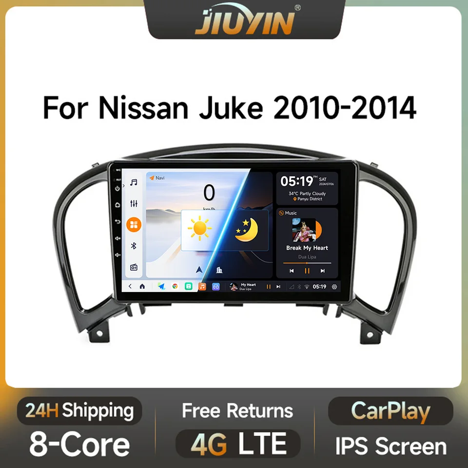 Rádio Jiuyin Car pre Nissan Juke YF15 2010 - 2014 Android 13 Auto CarPlay 4G Multimediálne GPS AI Voice 2Din Autoradio