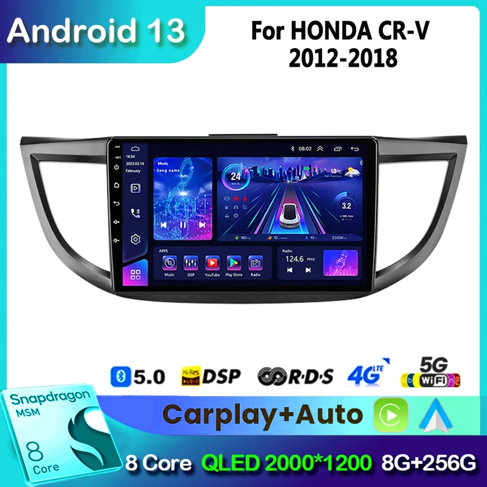 Rádio pre Android Car pre Honda CRV 2012 2013 2014 2015 CR-V Multimediálne stereofónne video Audio Autoradio GPS Player CarPlay 2DIN