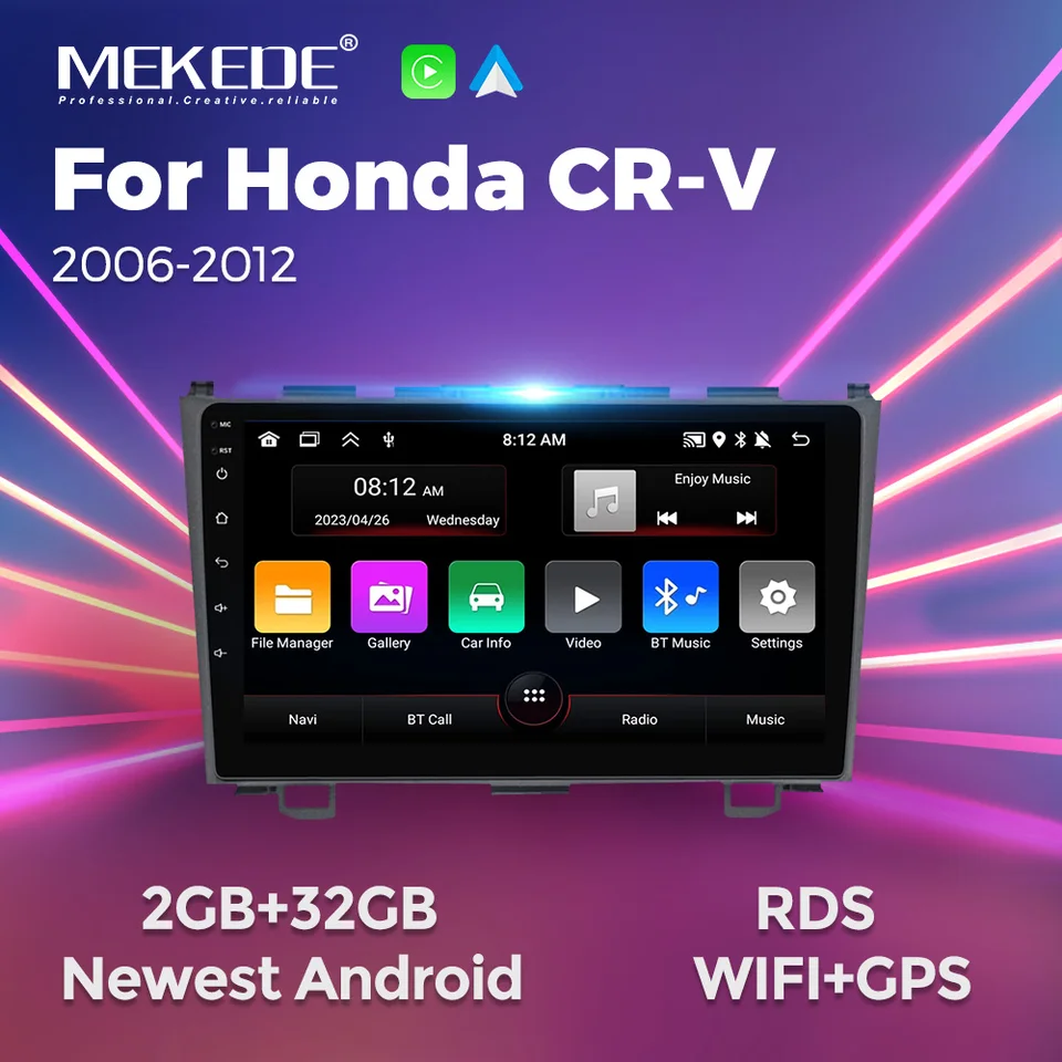 Rádio pre auto pre Honda CR-V 3 RE CRV 2007-2011 Multimedia video prehrávač 2 DIN Wireless CarPlay Auto Navigation GPS Stereo Head Unit