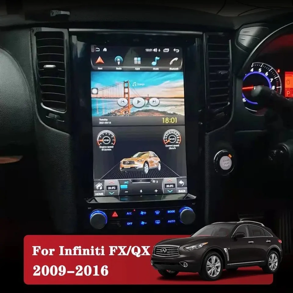 Rádio pre auto pre Infiniti FX30 FX35 FX37 FX50 2009-2013 QX70 2013-2016 Androidauto Automotive Multimedia Carplay Tesla Style Stereo