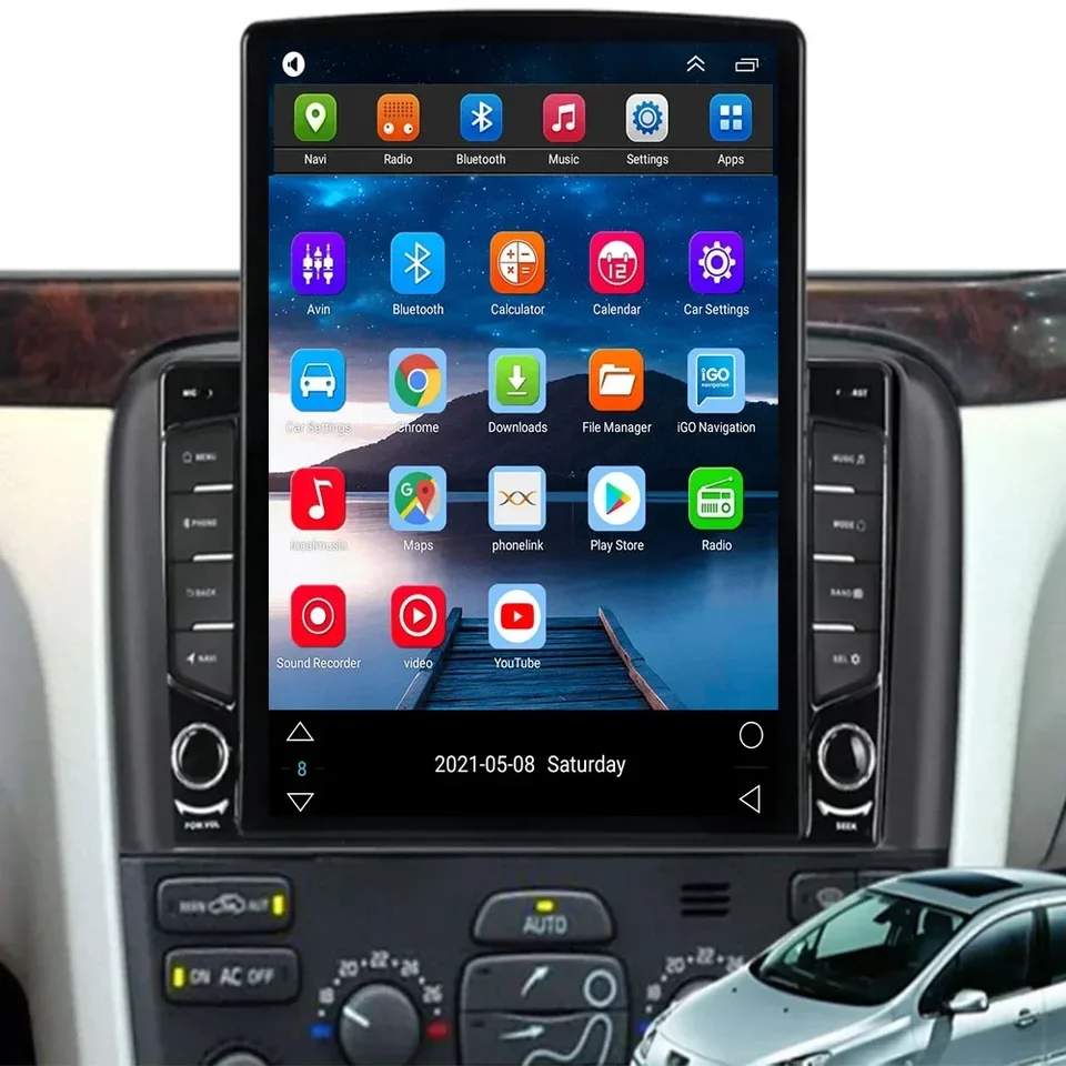 Rádio pre Volvo S80 1998 1999 2000 2001 2002 2003 04 2005 2006 Android14 Multimedia Player Navigation GPS GPS DVD páskový záznamník