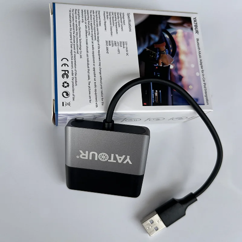 Rádio Yatour Car s portom USB pre Bluetooth Music Audio Adapter MP3 prehrávač pre intergráciu iPod v aute