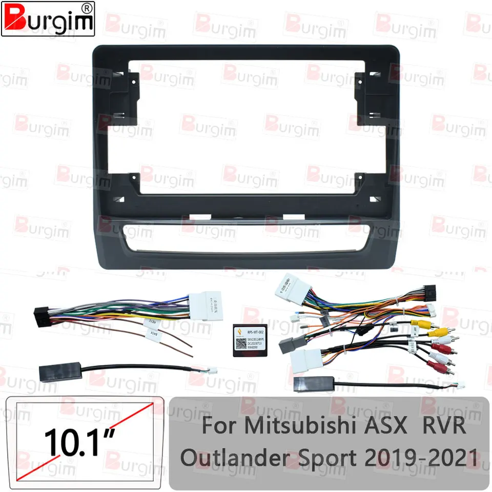 Rádiový rádiový fascia pre rámec pre Mitsubishi ASX RVR Outlander Sport 2019-2021 10 palcov 2Din stereofónny panel 16pin postrojový drôt Canbus Box