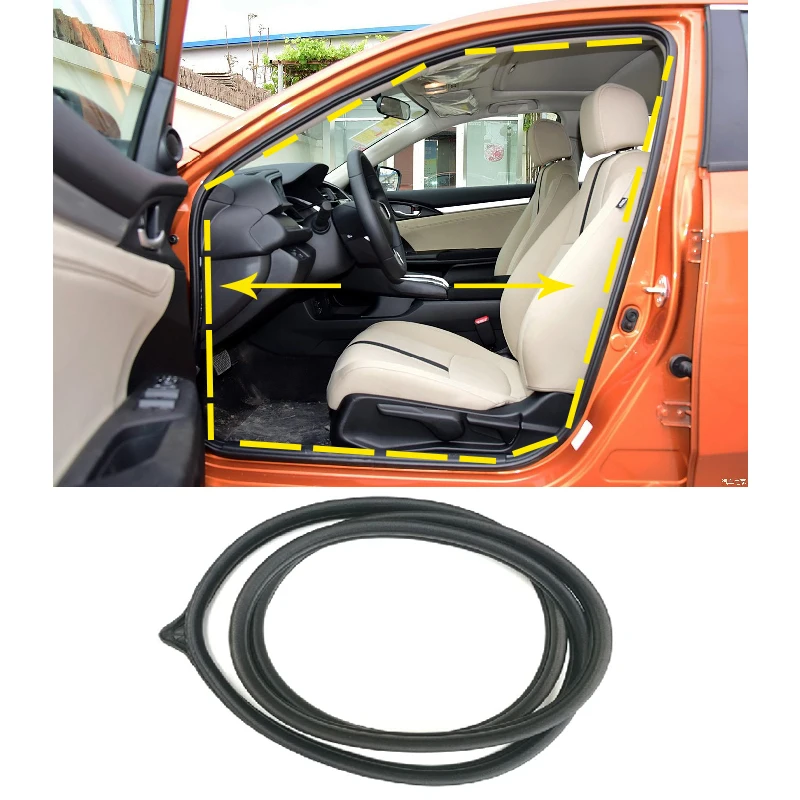 Rám na dvere automobilu Tesniaci pás Weatherstrip zvukovo odolný vodotesný guma pre Honda Civic 2016 2017 2018 2019 2019 2020