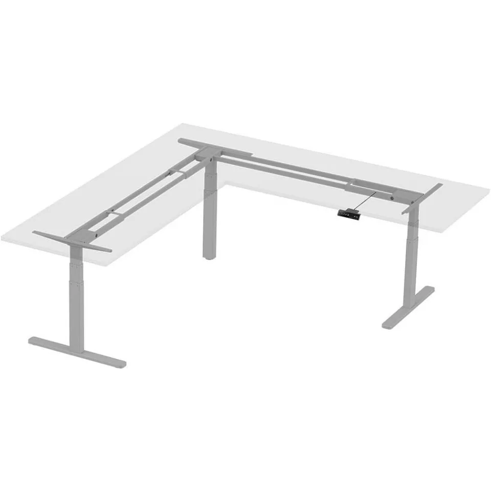 Rám na stolových stolách SIT-Stand-výška, nastaviteľná, v tvare L, Gray-Workstream Collection