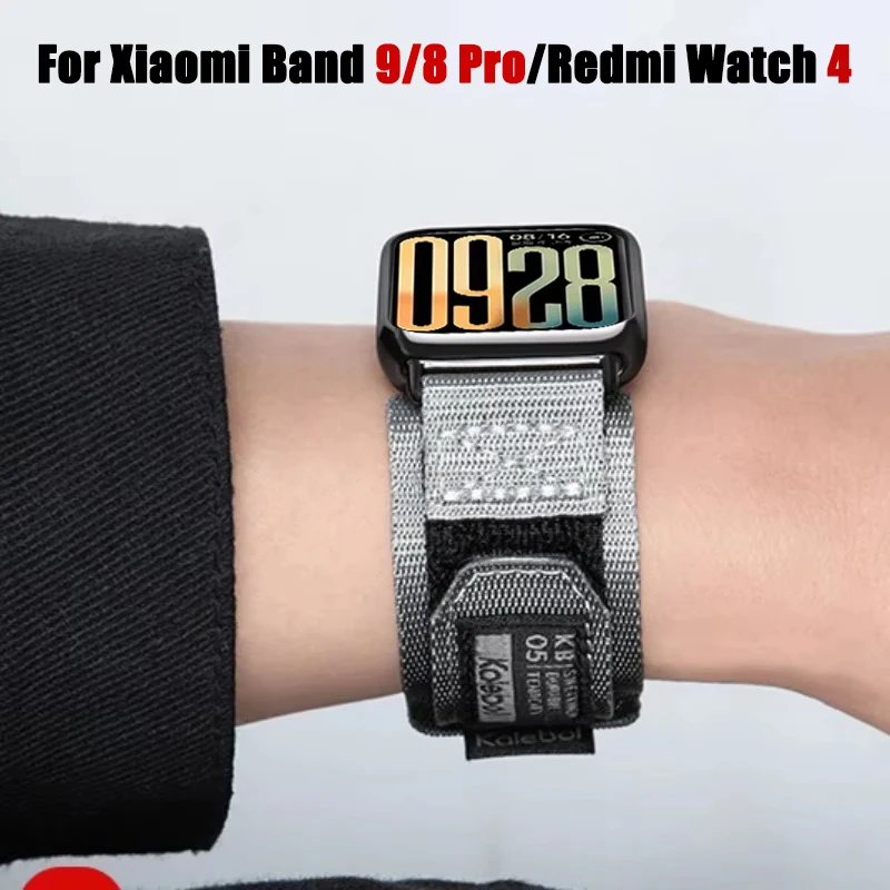 Rýchle fit No Gaps Nylon Loop Strap pre Xiaomi Mi Band 9 Pro/8 Pro/Redmi Watch 4 Sports Bracelets Canvas Elastic náramok