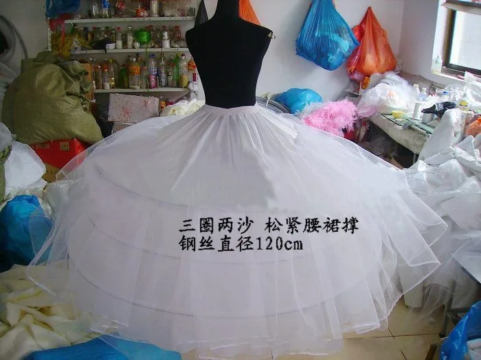 Rýchle preprava biela/čierna 3 obruče 2 vrstvy typu Petticoat Crinoline Slip Slip Underskirt pre svadobné šaty svadobné šaty na sklade