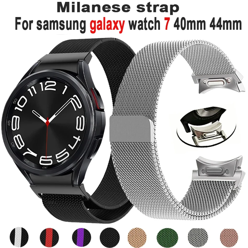 Rýchlo fit Milanese No Gaps Band pre Samsung Galaxy Watch 7 6 5 4 Classic 5Pro 45 mm magnetickú slučkovú remienok 43mm47mm40mm44mm4m46mm46mm