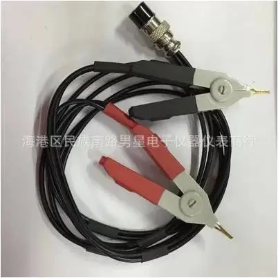 Rýchly príchod Čierny kelvinový klip/Clipper -5 -PINS DIN Socket 4 drôtený kábel, LCR/RCL meter/nízky ohmmeter
