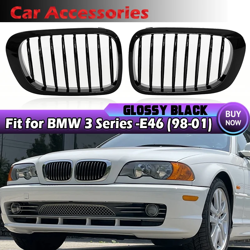 Rýmovanie predného nárazníka obličky mriežky Racing Grill Fit for BMW 3 Series E46 Coupe 3 Door 1998 - 2003