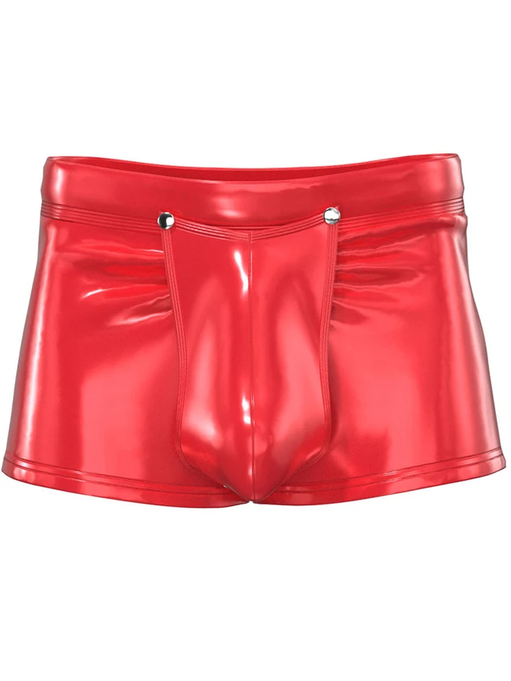 S-5XL mokrý vzhľad PVC Boxer Shorts Shiny PU kožené konvexné vrecko boxery tesné kmeňové kmene Calzoncillo ropa bokserki hombre