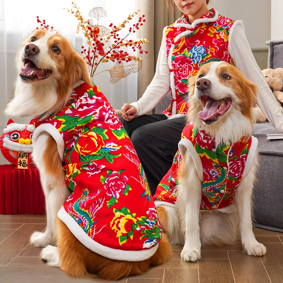 S-6XL Northeast Big Flower Coat Malé, stredné a veľké domáce zvieratá Dogy mačky bojujúce k oblečeniu dodávky oblečenia Veľkoobchod
