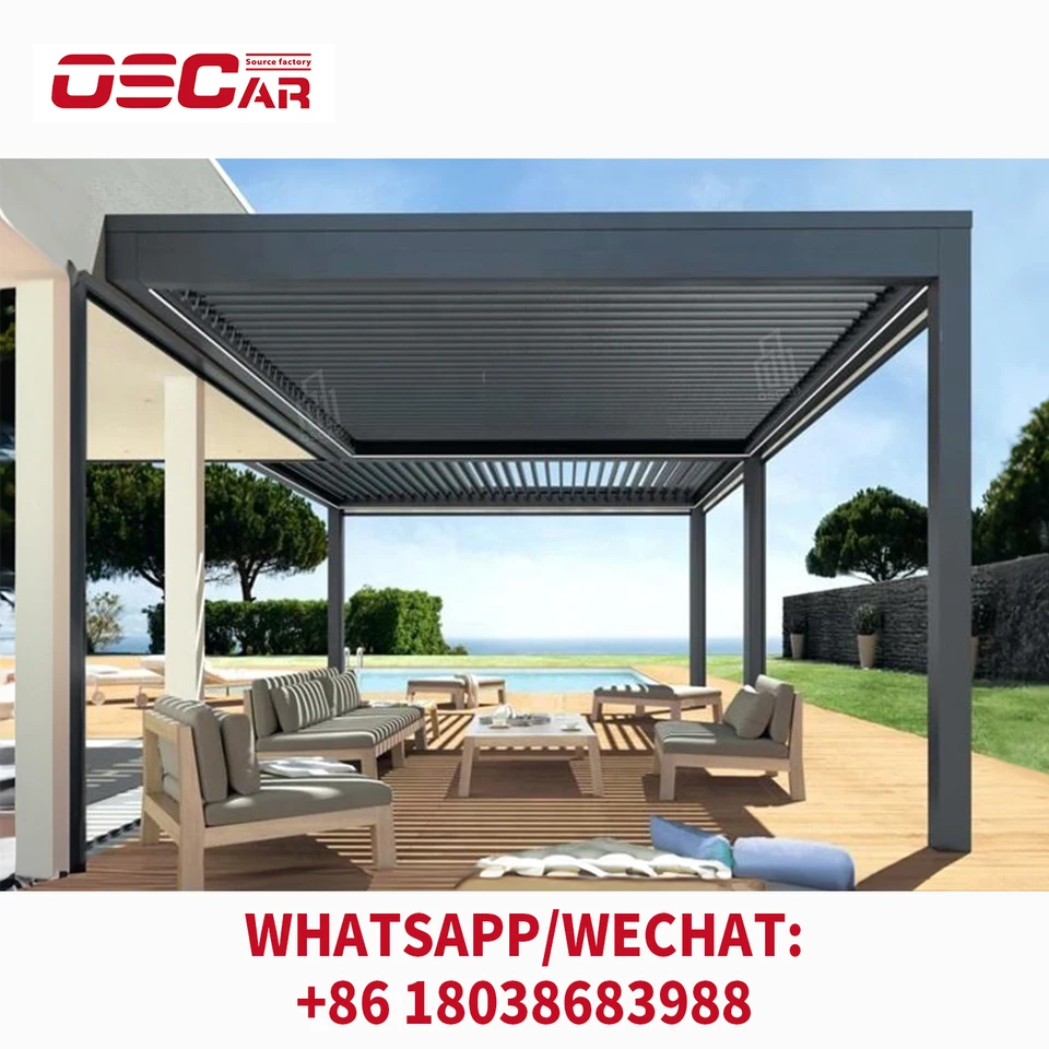 S bočnou stenou pre vonkajšiu záhradu BBQ 12x20 ft nádherná galvanizovaná vodotesná vodotesná kovová oceľová terasa altánok altánok/