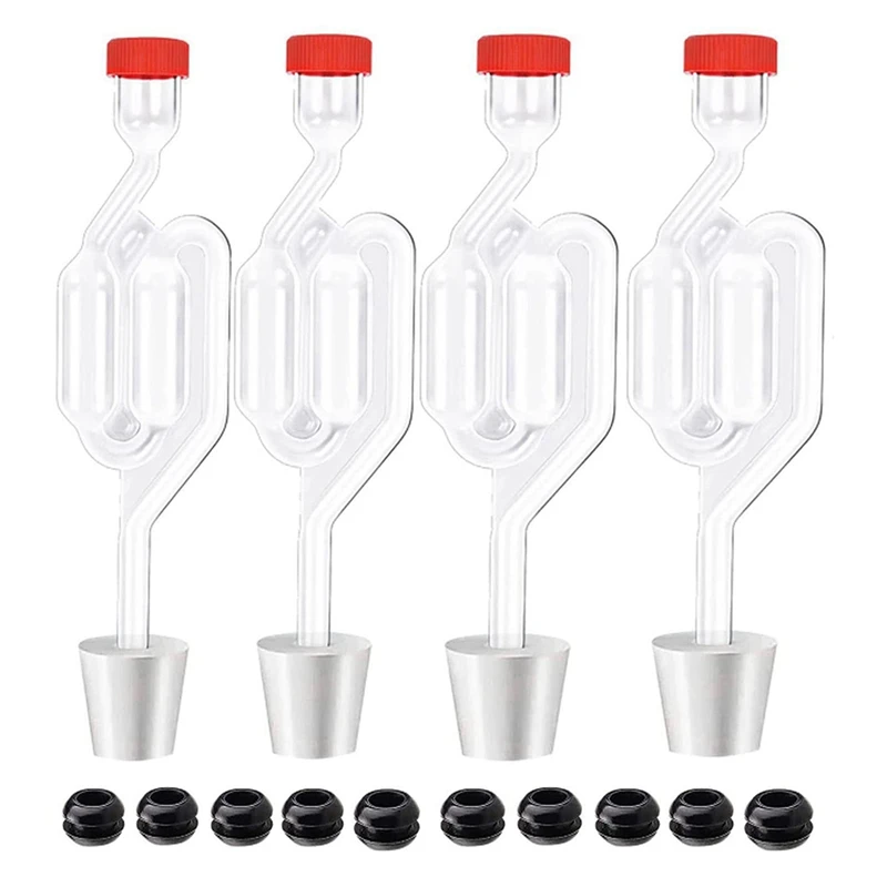 S-Shape Airlocks Homebrew Bubble Airlock Carboys Stopper & Fermenter Seal Ventil s potravinami Grommets Víno výroba
