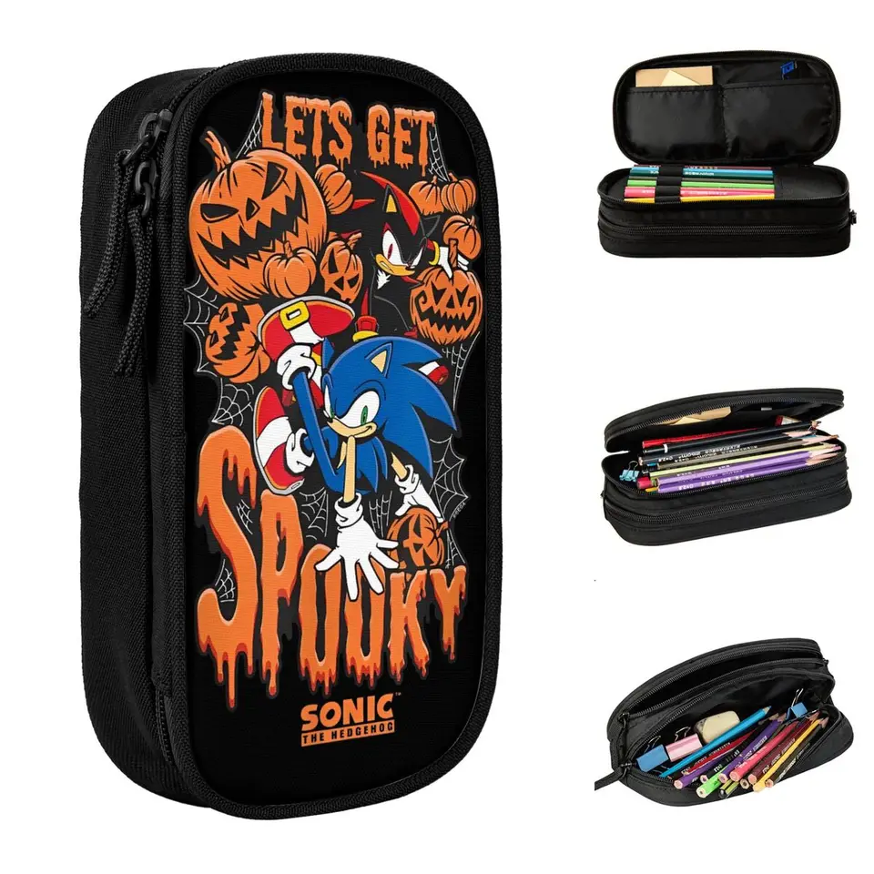 S-Sonic the Hedgehog Halloween ceruzka Case Case Fashion Pen BAG BAG GIRL SKLADOVANIE ŠKOLY