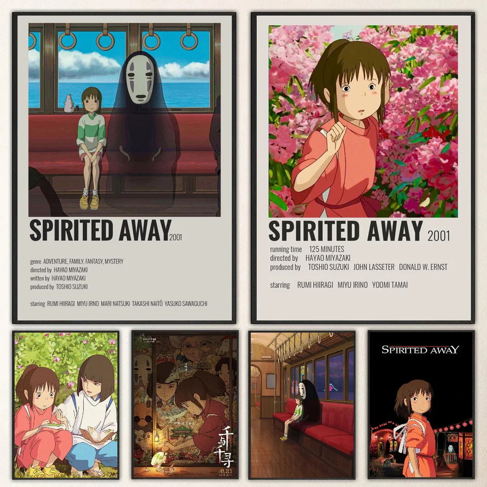 S-Spirited Away Anime Plagát Self-pasívny umelecký vodotesný papier papier Coffee House Bar Izba Wall Decor Decor
