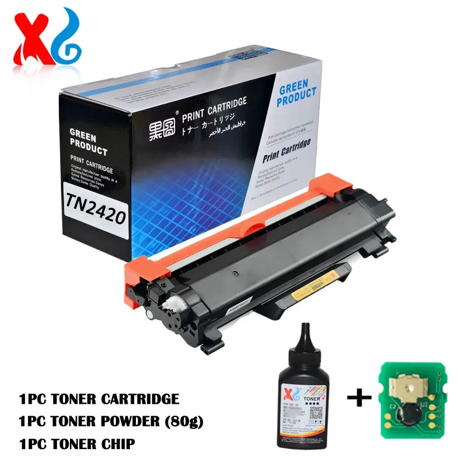 S čipom TN2420 TN2410 Toner Cartridge pre brata MFC-L2750DW L2730DW L2710DW L2710DN HL-L2375DW L2370DN L2350DW L2310D L2350D