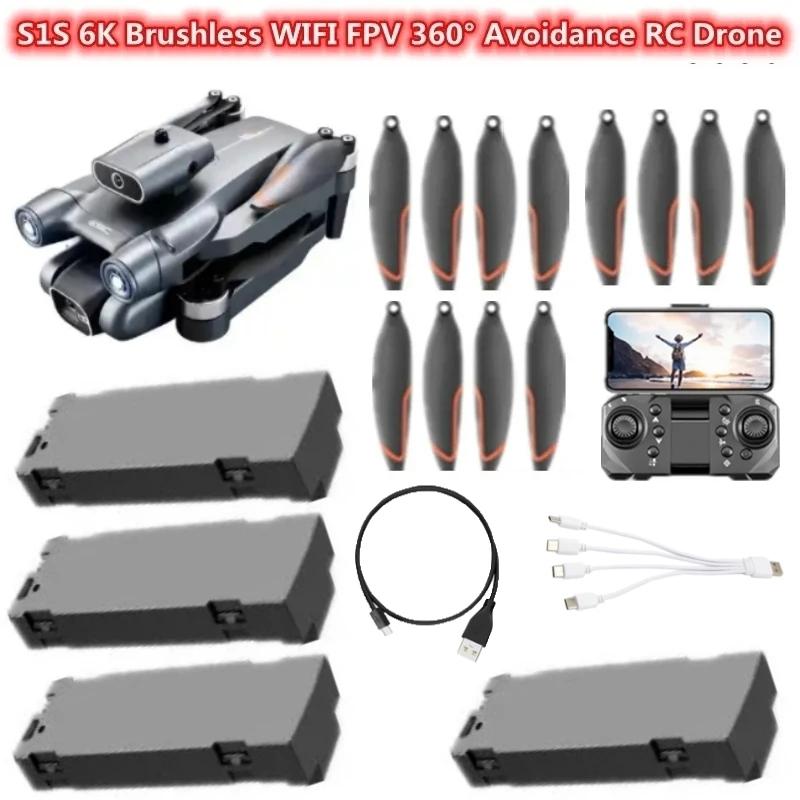 S1S 6K Brushless WiFi FPV 360 ° Vyhýbanie sa RC DRONE ČASŤ 3,7V 1800 mAh vrtuľa/rameno/USB/diaľkové ovládanie/4 až 1 riadok