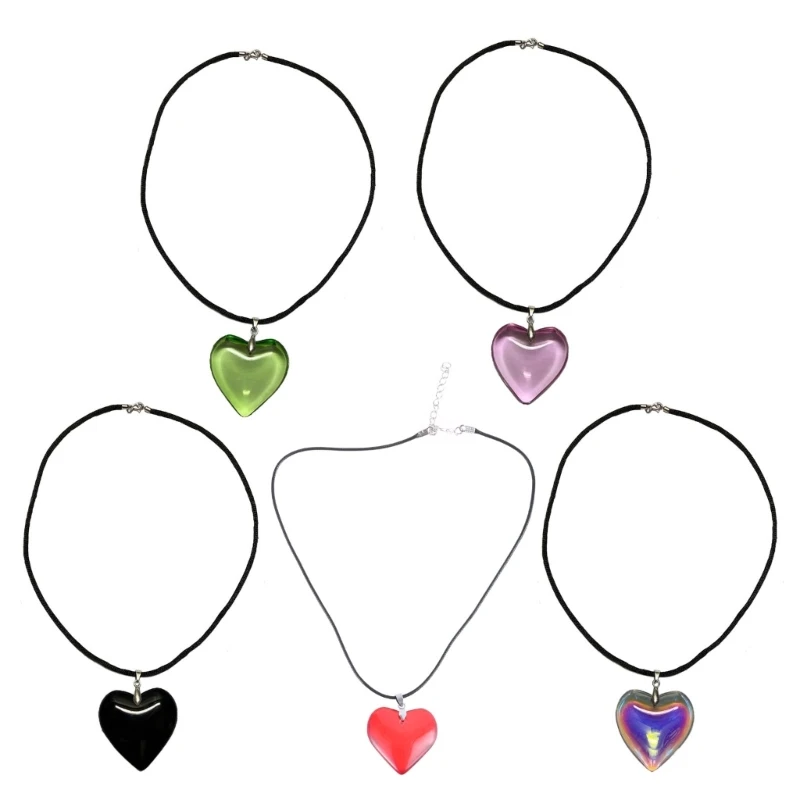 S1y1 náhrdelník veľké milostné srdiečko kúzlo kosti reťaz punk čierne lano retiazky sklo prívesok Choker náhrdelník