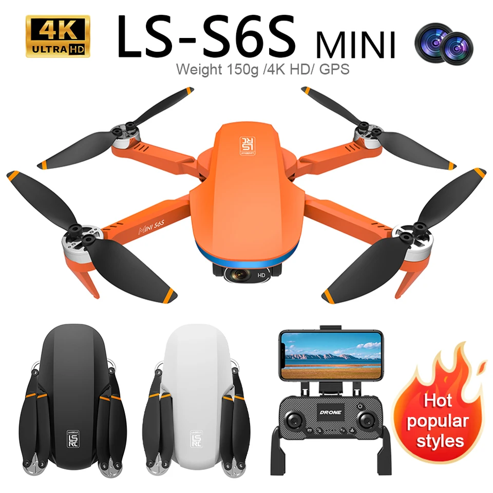 S6S Mini Profesional Dron GPS 4K HD Aerial Photography Dual Camera Drone Dron 5G WiFi FPV Brushless Skladacie štvorkoliek RC DRON RC DRON