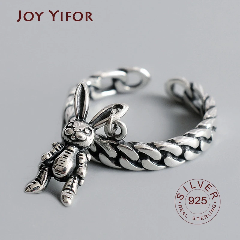 S925 Sterling Silver Rings pre ženy Ženy Renexovateľné Kórea Ručne vyrábané medveď 925 para mjer bijoux femme jemné šperky