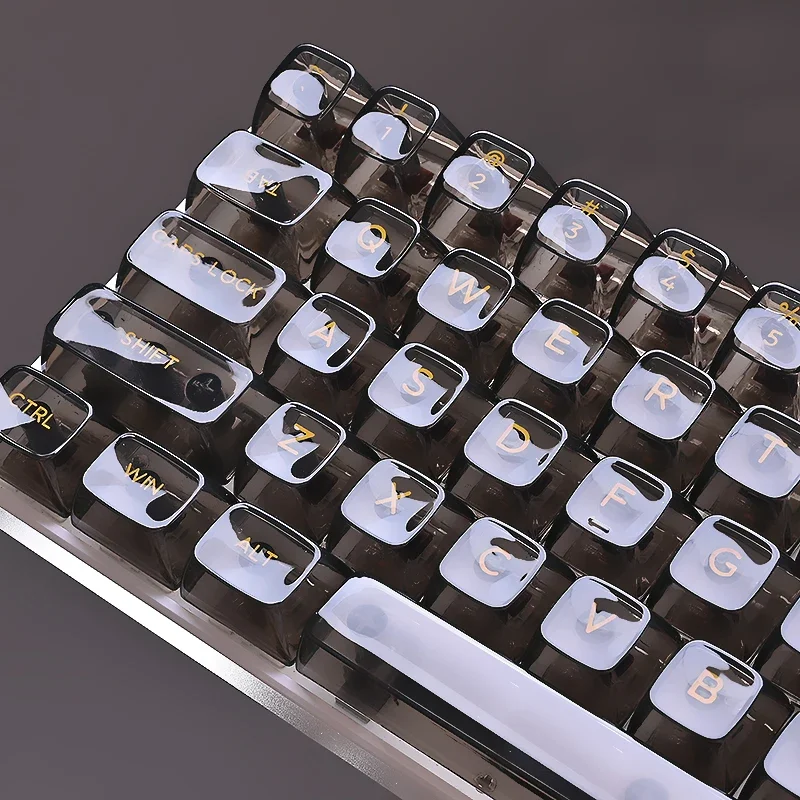SA High Black Clear Crystal Keycaps Mechanická klávesnica 143 Klávesy 64/84/98/104