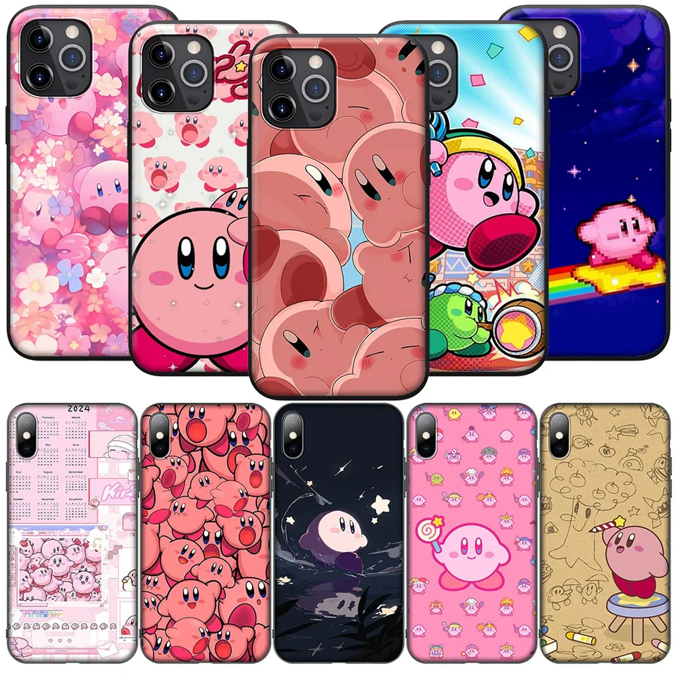 SA12 Anime Cute K-Kirbys Soft Case pre iPhone 16 15 14 13 7 8 Pro Max Mini Plus