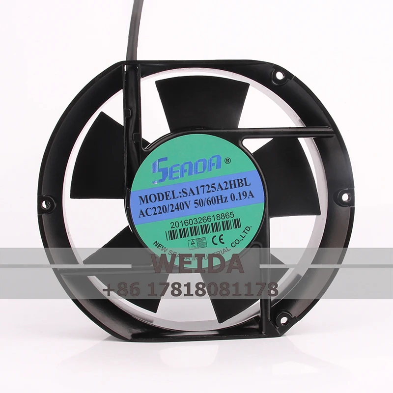 SA1725A2HBL Case Casting ventilátor pre Seade AC220-240V 0,19A DC EC 172x150x51mm 17cm 17250 Hliníkový rámový skrinka Rozptyľovanie tepla