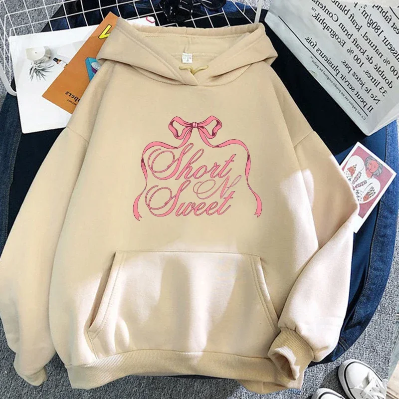 Sabrina Carpenter Tour 2024 Hoodies Men Dámske módne vinobranie krátke n 'sladké mikiny harajuku s dlhým rukávom nadmerne veľkým rukávom
