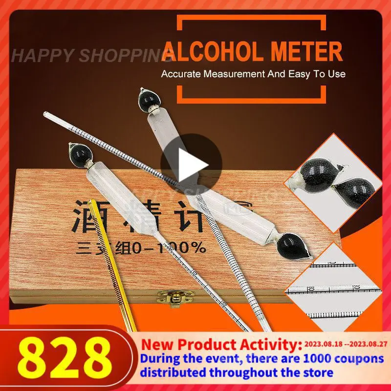 Sada 0-100% alkoholometre Profesionálny koncentrácia merača testera dychového alkoholu pre alkohol s vínom s teplomerom