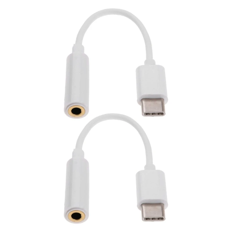 Sada 2ks typu C Vstup 3,5 mm výstupný kábel portu USB C na 3 5 mm adaptéra káblového kábla Tablet Tablet Phone