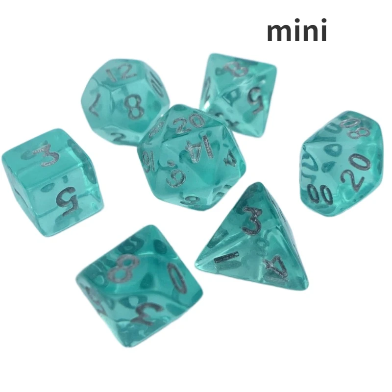 Sada 7 nových akrylových doskových hier, Polyhedral Dice Mini Series