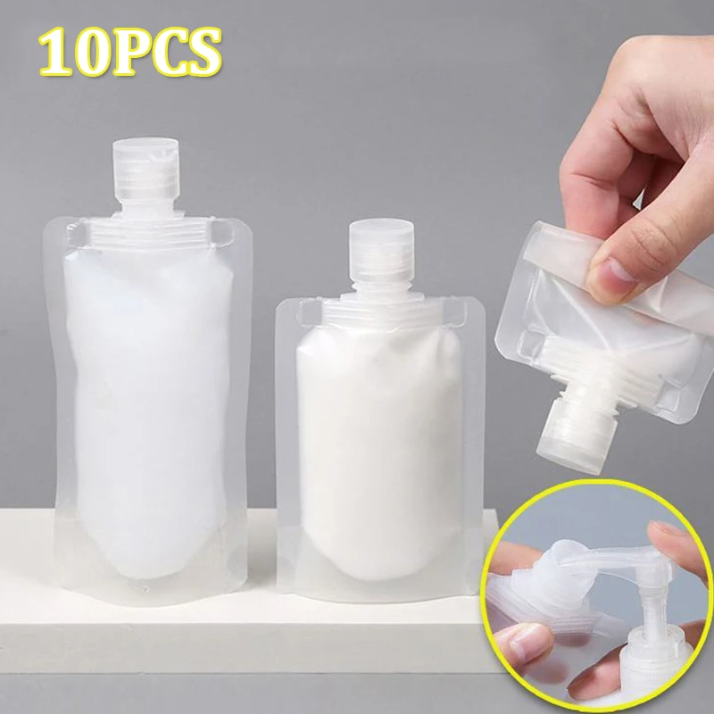 Sada cestovného puzdra na úsporu 10 pcs: -priateľné, netesné a opakovane použiteľné šampóny/kontajnery na pleťové mlieko -TSA schválené 30 ml50ml100 ml