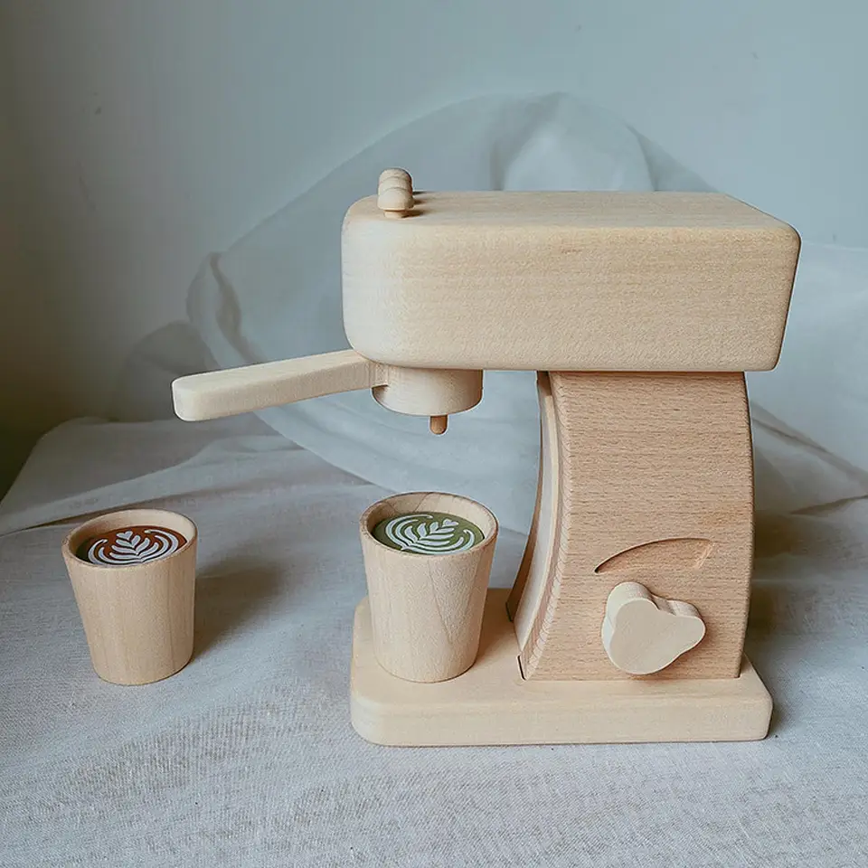 Sada drevených kávových výrobkov stimuluje imaginatívnu tvorivosť espresso stroj
