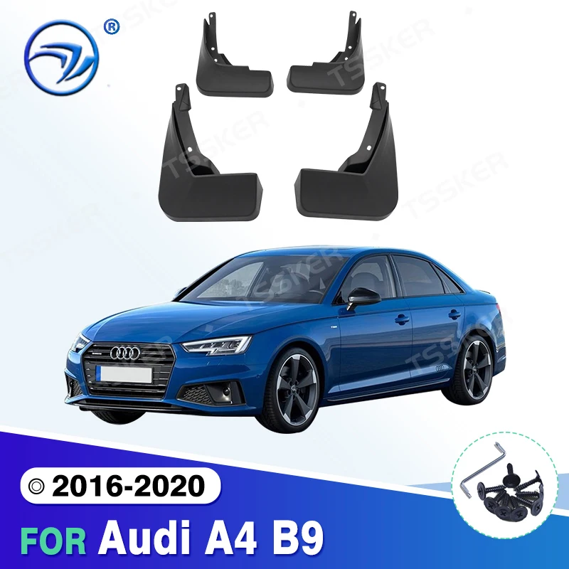 Sada formované klapky bahna pre Audi A4 B9 2016 17 18 2019 2020 Mudflaps Splash Guards Bahen Flap predné zadné bahenné doplnky Fender Fender