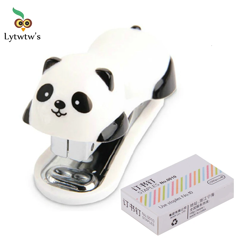 Sada módnych zošívačiek pre Panda Stapler, s oceľovými klipmi s rozlohou 10 mm, kancelárske potreby, školské uniformné potreby