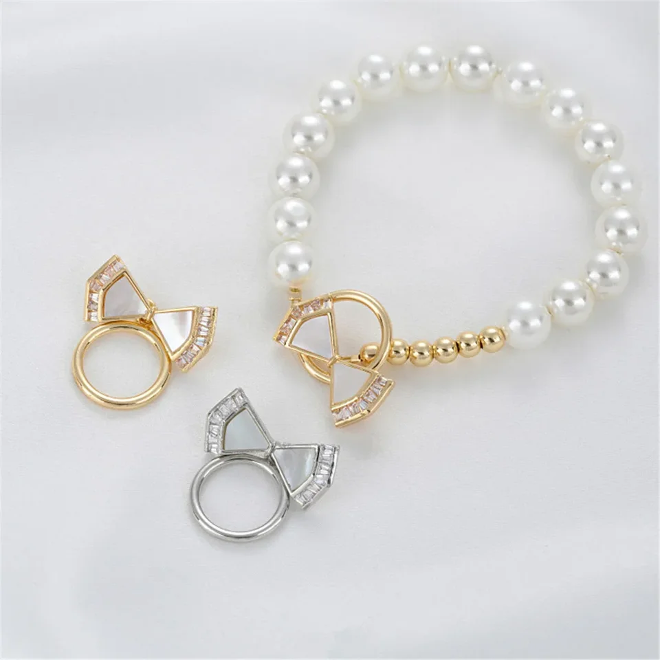 Sada so 14k bielym motýľom škrupin Gold Bow kravata