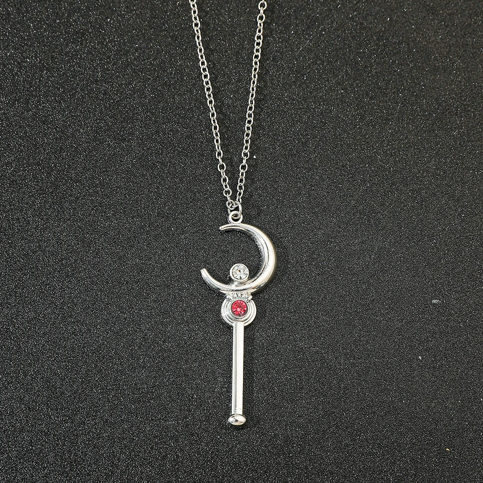 Sailor Moon Anime Magic Wand náhrdelník kov kovový prívesok Dámsky cosplay šperky módny krk retiazka obojok darček dekorácia